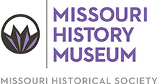 Missouri History Museum in all caps and purple text above Missouri Historical Society in all caps and gray text below on white background