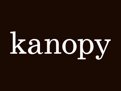 Kanopy in white text on black