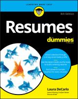 Resume for Dummies book cover