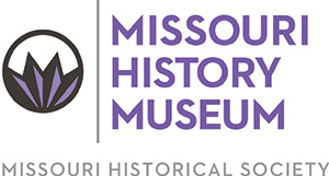 Missouri History Museum in all caps and purple text above Missouri Historical Society in all caps and gray text below on white background