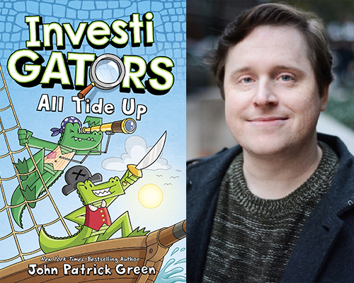 John Patrick Green  - "All Tied Up" book cover and color author photo