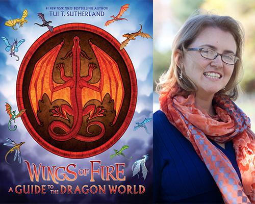 Tui Sutherland - "Wings of Fire: A Guide to the Dragon World" book cover and color author photo