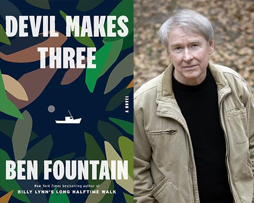 Ben Fountain - "Devil Makes Three" book cover and color author photo