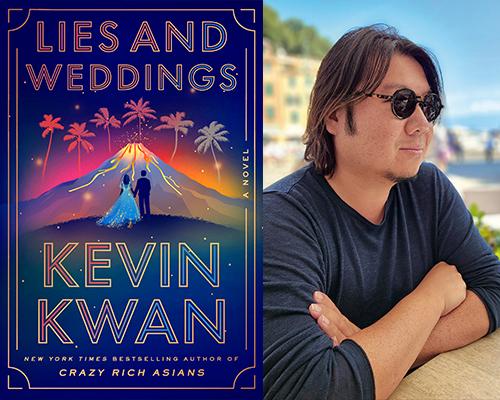 Kevin Kwan - "Lies and Weddings" book cover and color author photo