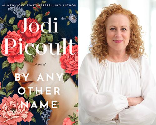 Jodi Picoult - "By Any Other Name" book cover and color author photo