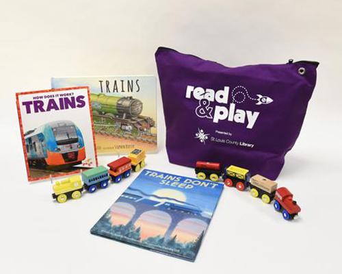 Read & Play kits, with books and toys.